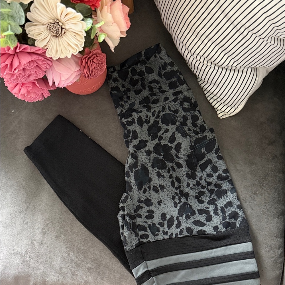 Bombshell Sportswear Black and Gray Leopard Leggings
